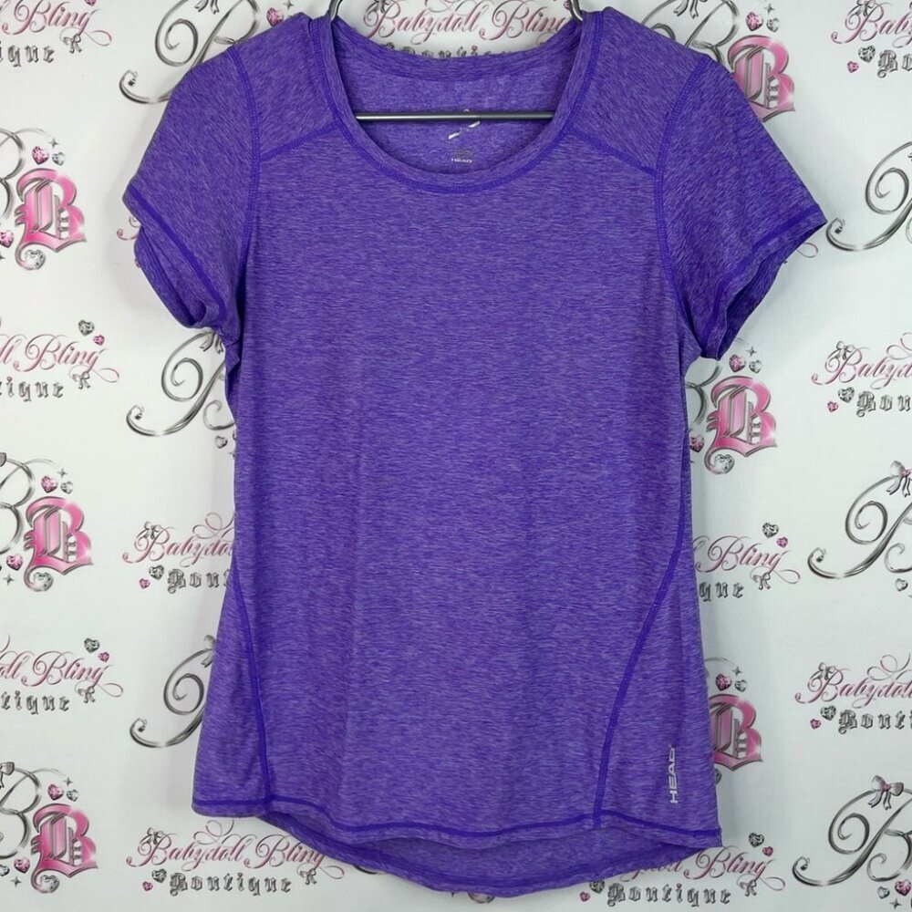 Head tshirt tee stretchy workout shirt Women's Purple Athletic Top